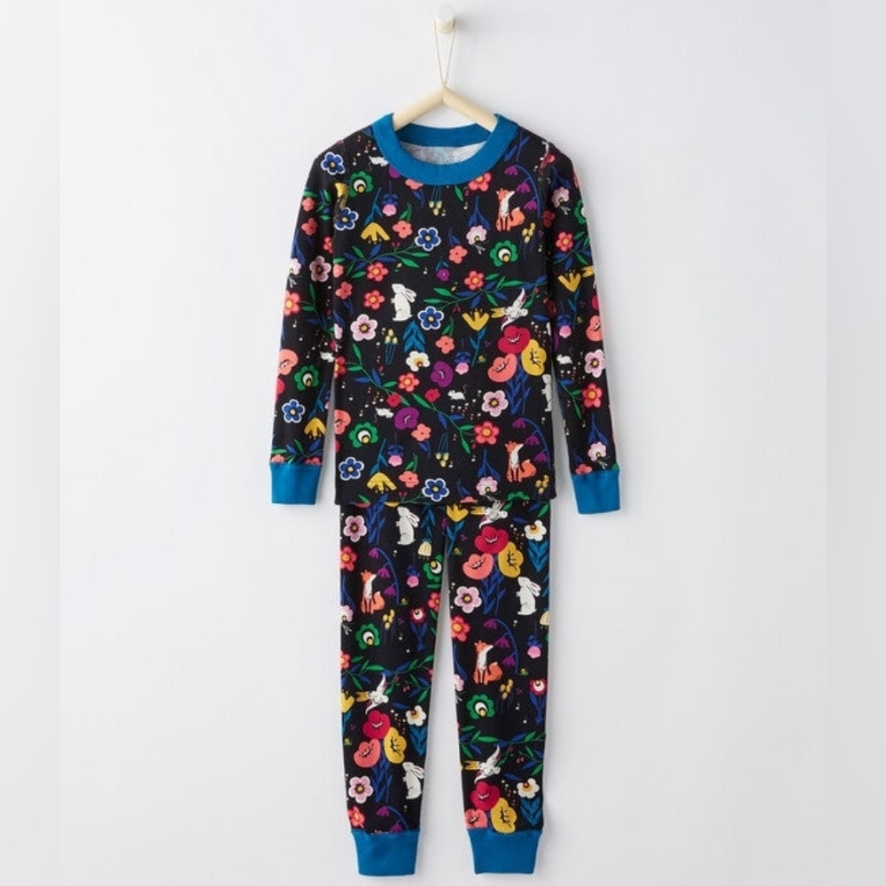 Hanna Andersson Woodland Forest Floral‎ "Midnight Garden" Pajamas